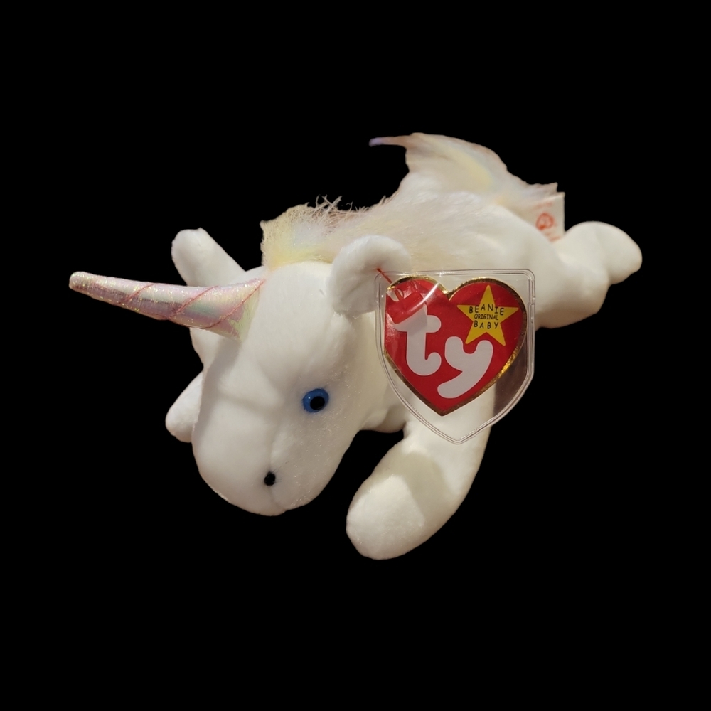 RARE Retired TY Beanie Baby "Mystic" the Unicorn 🦄 Iridescent Horn Rainbow - Picture 4 of 8